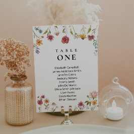 Tarjeta de gráficos de asientos de boda de flor si