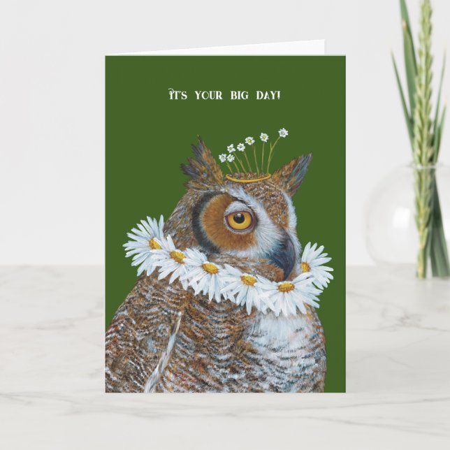 Tarjeta de gran día de búho isabelino (Anverso)