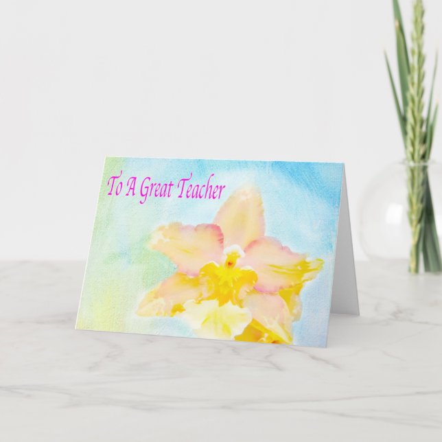 Tarjeta de Gran Maestro de Acuarela con Orquídea E (Anverso)