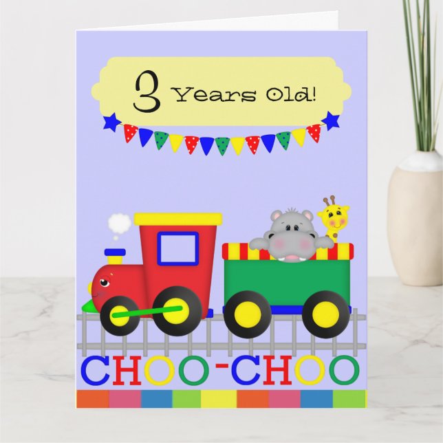 Tarjeta de gran saludo de tren rojo (8,5" x 11") (Anverso)
