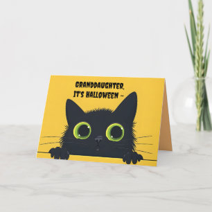 TARJETA DE GRANDDAUGHTER HALLOWEEN DE SCAREDY CAT