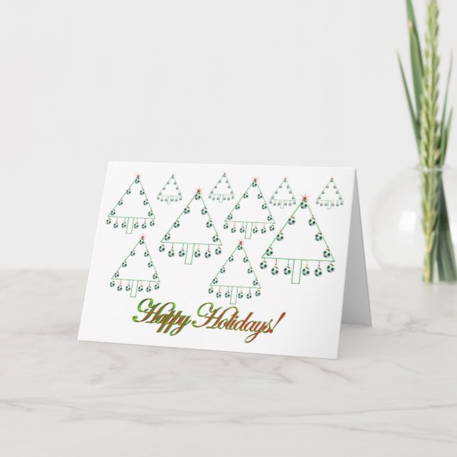 Tarjeta de granja de árbol de navidad para bolas d (Anverso)