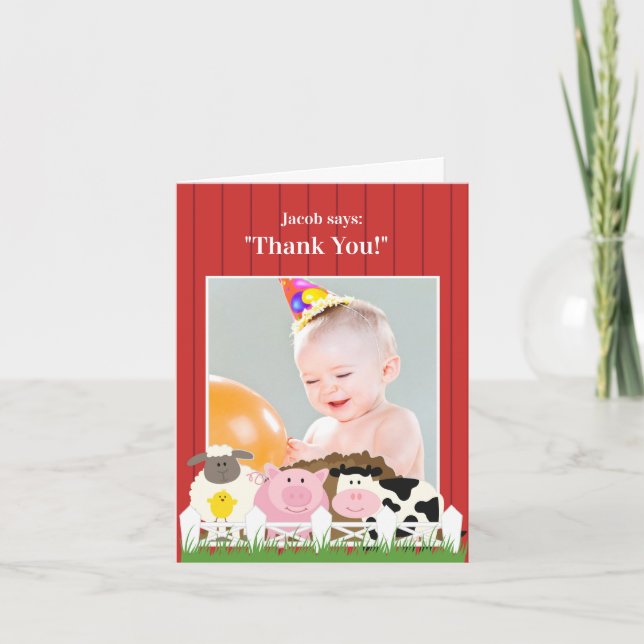 Tarjeta de granja de fotos de agradecimiento (Anverso)