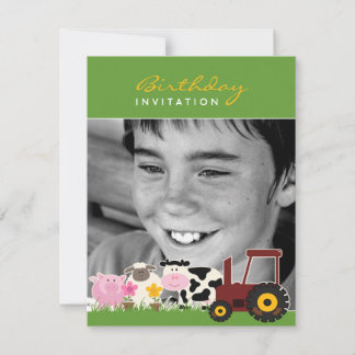 Tarjeta de granja fotográfica de cumpleaños