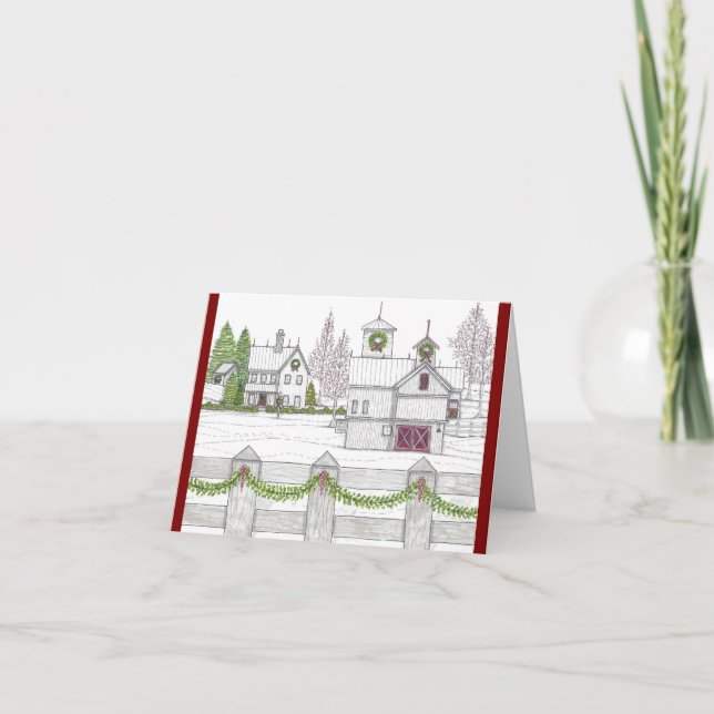 Tarjeta de granja vintage de vacaciones (Anverso)