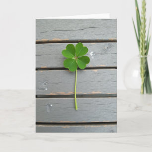 Tarjeta de Grano de Madera de Trébol de la Suerte