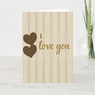 Tarjeta de grano de madera 'Te amo'