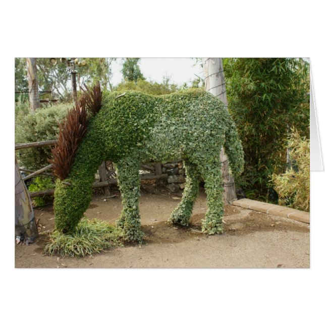 Tarjeta de Greeeting del Topiary del caballo (Anverso (Horizontal))