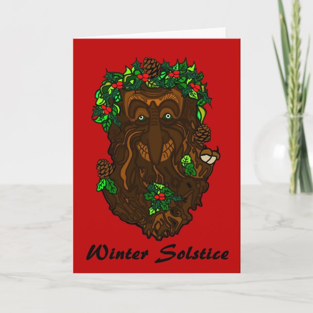 Tarjeta de Greenman del solsticio de invierno (Anverso)