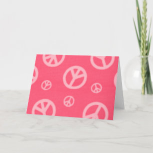 TARJETA DE GREETING DE SIGNOS DE PAZ ROSA ROSA