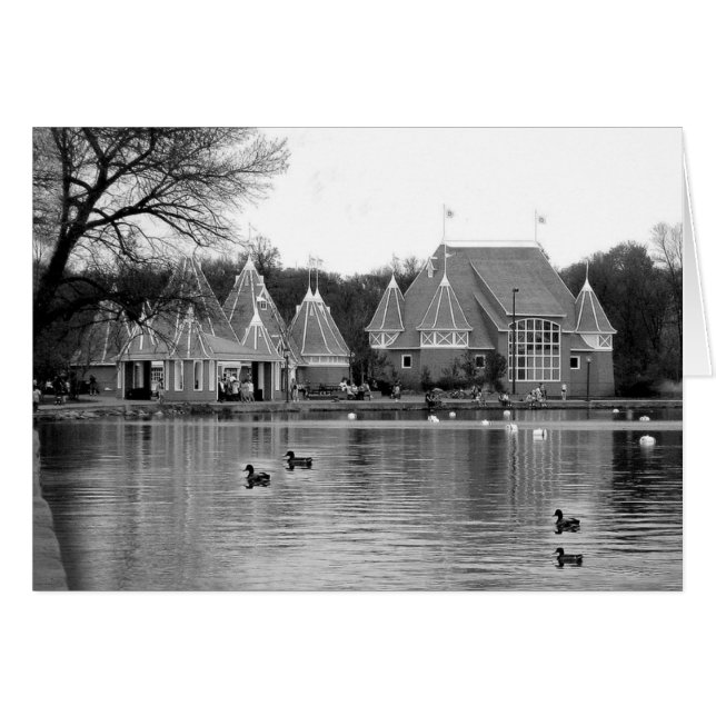 TARJETA DE GREETING: Lake Harriet Parkway, Mpls.,  (Anverso (Horizontal))