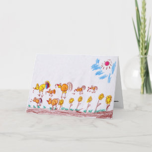 TARJETA DE GREETING: "Pollos" por Mamáes Theu (seg