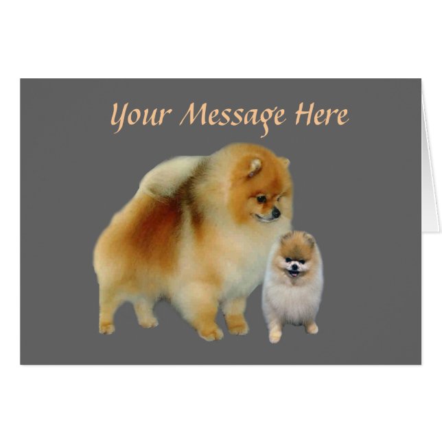 Tarjeta de Greetng de los Pals de Pomeranian (Anverso (Horizontal))