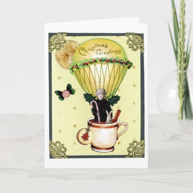 Tarjeta de Greetting del globo del navidad (Anverso)