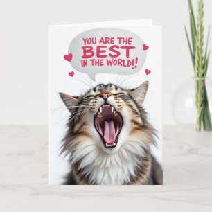 Tarjeta de Grito para el Mejor Padre del Mundo Gat