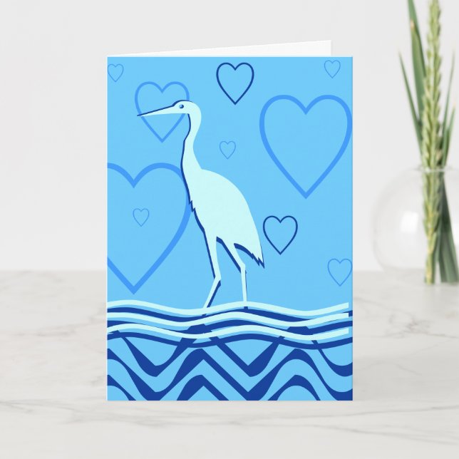 Tarjeta de grúa china - azul acuoso (Anverso)
