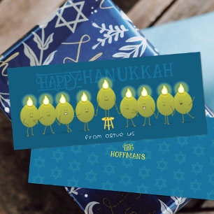 Tarjeta de grupo de aceitunas de la Menorah de Han