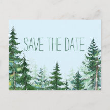 Tarjeta de Guarda la Fecha de Boda de Abeto