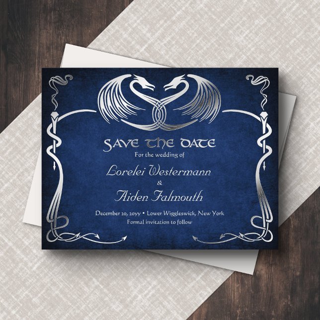 Tarjeta de Guarda la Fecha de Boda de Dragón Azul  (Subido por el creador)