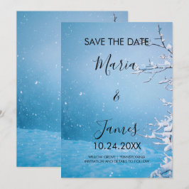 Tarjeta de Guarda la Fecha de Boda de Nieve de Inv