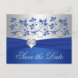 Tarjeta de guardar Azul Real y Corazón de Plata Sa
