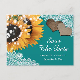 Tarjeta de guardar fecha de boda de encaje de gira