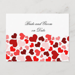 Tarjeta de guardar fecha de corazones rojos elegan