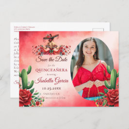 Tarjeta de Guardar Fecha de Quinceañera al Estilo