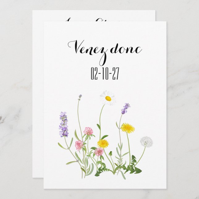 Tarjeta de guardar la fecha, boda rústica, boda bo (Anverso / Reverso)
