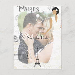 Tarjeta de guardar la fecha de boda blanca con tem