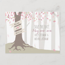 Tarjeta de guardar la fecha de boda Bosque Sonroja