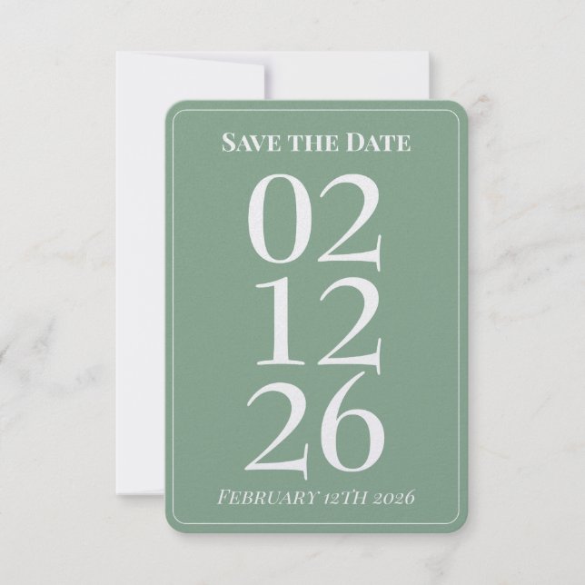 Tarjeta de guardar la fecha de boda caprichosa ver (Anverso)