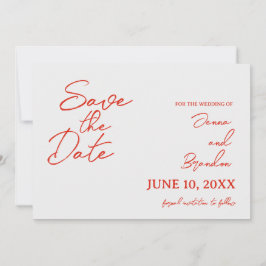 Tarjeta de guardar la fecha de boda con amapola ro