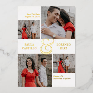 Tarjeta de guardar la fecha de boda con Ampersand 