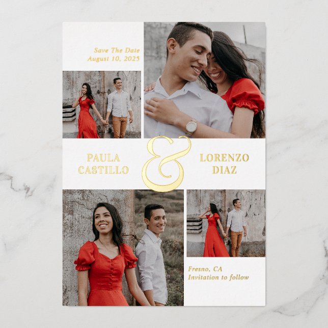 Tarjeta de guardar la fecha de boda con Ampersand  (Anverso)
