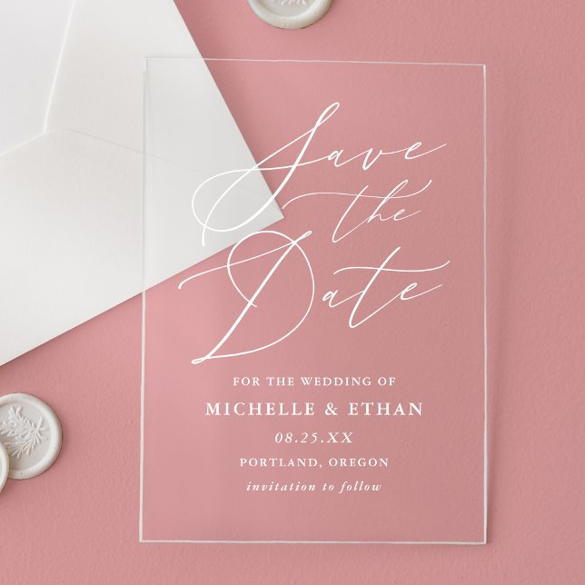 Tarjeta de guardar la fecha de boda con caligrafía (Subido por el creador)