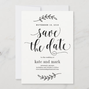 Tarjeta de guardar la fecha de boda con elegancia
