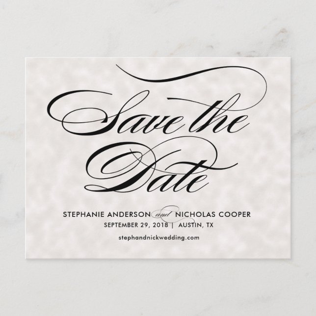 Tarjeta de guardar la fecha de boda con elegante l (Anverso)