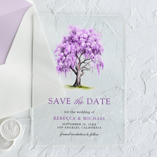Tarjeta de Guardar la Fecha de Boda con Flor de Wi (Subido por el creador)