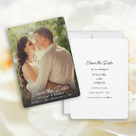 Tarjeta de guardar la fecha de boda con foto compl