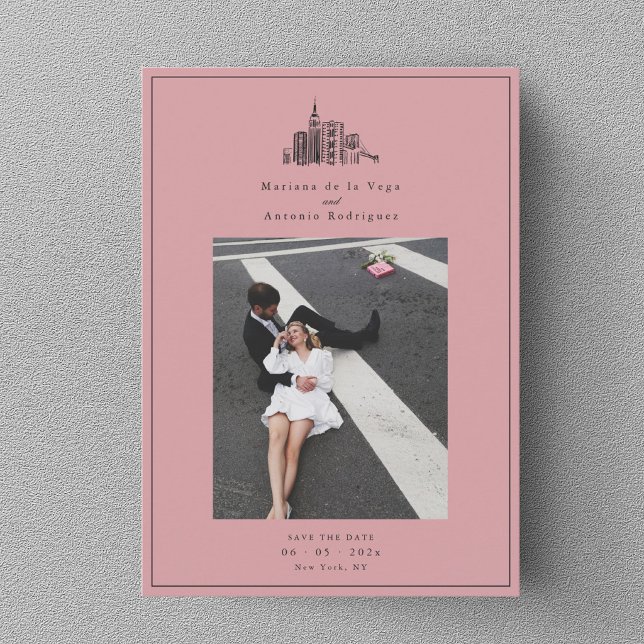 Tarjeta de guardar la fecha de boda con foto de la (Subido por el creador)