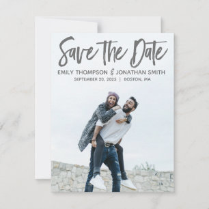 Tarjeta de guardar la fecha de boda con foto de re