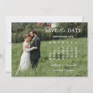 Tarjeta de guardar la fecha de boda con foto y let