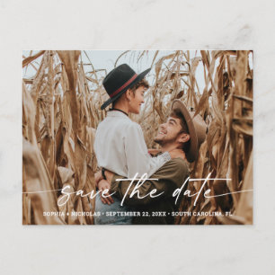 Tarjeta de Guardar la Fecha de Boda con Foto y Let
