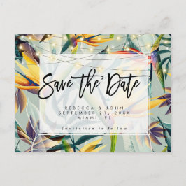 tarjeta de guardar la fecha de boda con luces flor