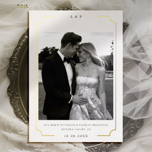 Tarjeta de Guardar la Fecha de Boda con Marco de O
