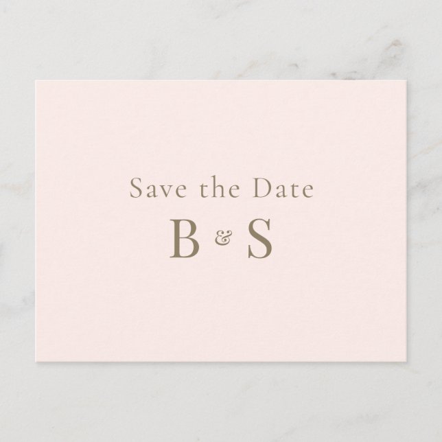 Tarjeta de Guardar la Fecha de Boda con Monograma  (Anverso)