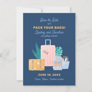 Tarjeta de guardar la fecha de boda de destino de