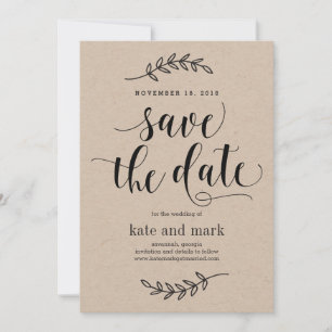 Tarjeta de guardar la fecha de boda de elegancia r