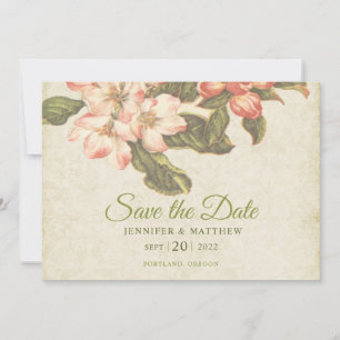 Tarjeta de guardar la fecha de boda de flor de man